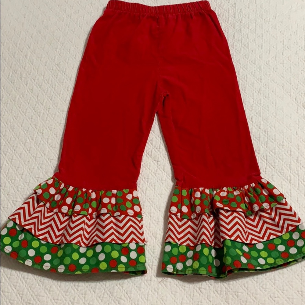 Christmas ruffle pants Matilda Jane style